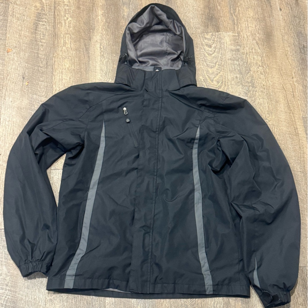 Port Authority Black and Gray Raincoat